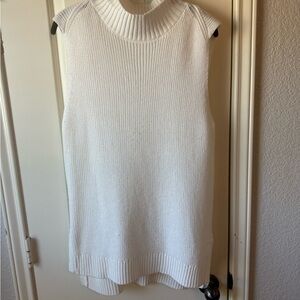 Cotton On White Sleeveless Turtleneck Sweater